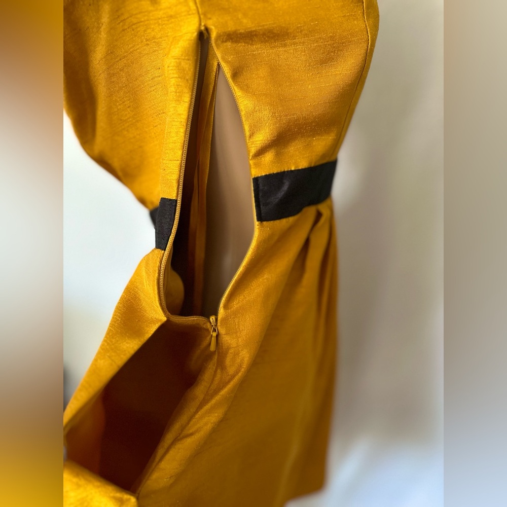 NWT The Limited Mustard-Orange/Gold Sleeveless Aline Dress size 2 - Picture 6 of 13